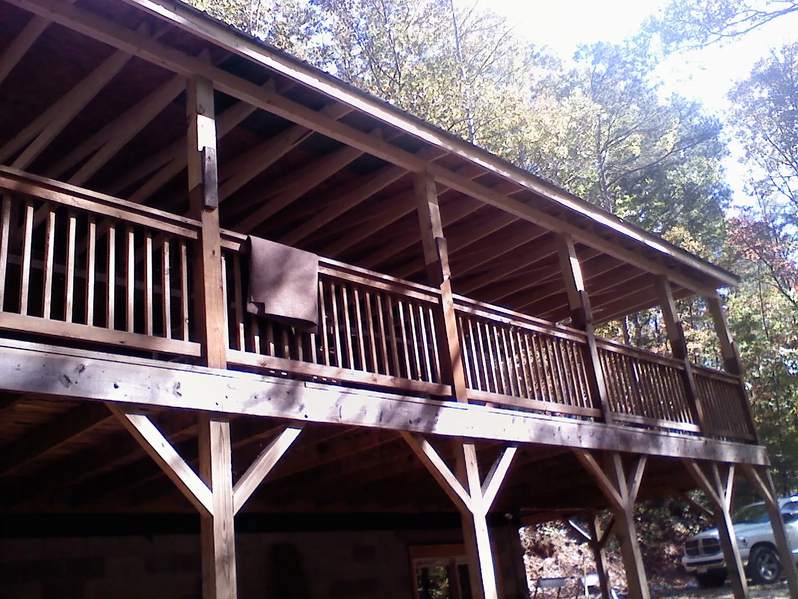 Timber framing under a new elevated porch and deck — Roof Leak Repair in Lupton City by Roofing Brothers